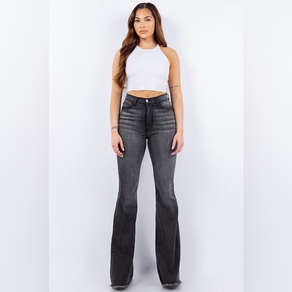 Made in USA Bell Botton Jeans in Vintage Grey NWT - Picture 4 of 6